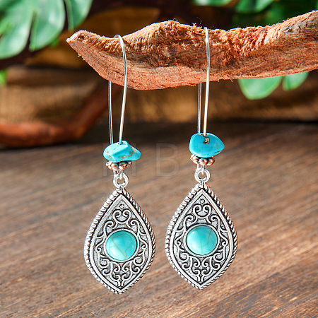 Bohemian Style Alloy Acrylic Hoop Earrings WG0B115-13-1