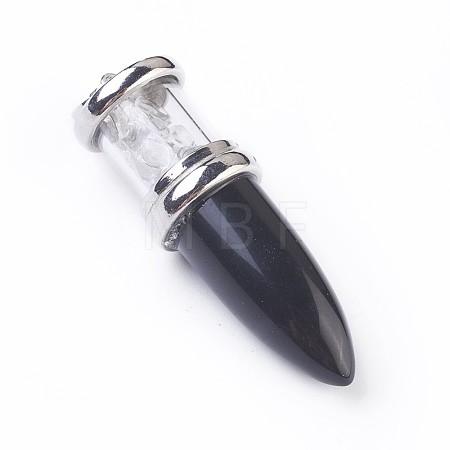 Natural Obsidian Big Pointed Pendants G-F639-08B-1