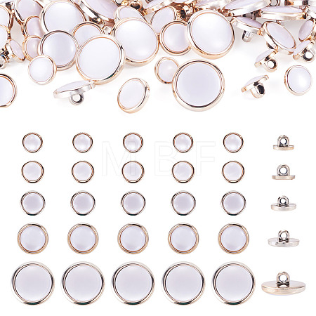 50Pcs 5 Styles Plastic Shank Buttons BUTT-TA0001-63-1