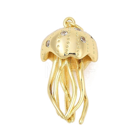Brass Micro Pave Cubic Zirconia Pendants X-KK-U058-52G-1