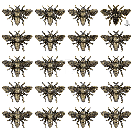 20Pcs Zinc Alloy Bees Decorative Rivets FIND-PH0062-14AB-1