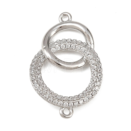 Brass Micro Pave Clear Cubic Zirconia Links Connector Charms LS-KK-K413-05P-1