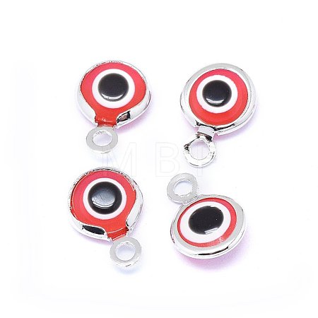 Handmade Evil Eye Lampwork Charms KK-F764-13P-02-1