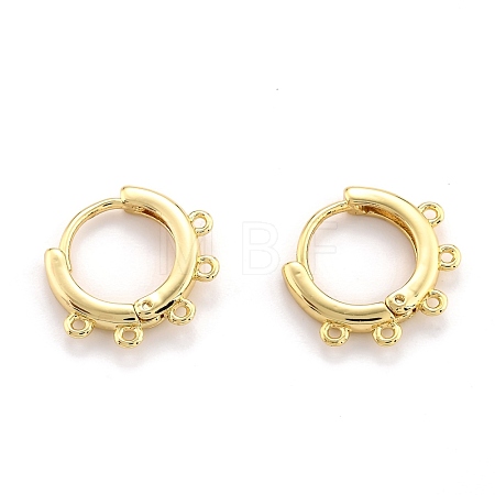 Brass Huggie Hoop Earring Findings EJEW-O107-03G-1