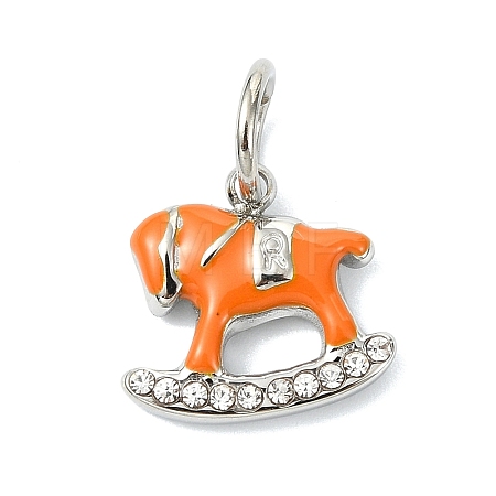 304 Stainless Steel Enamel Pendants STAS-A145-02P-1