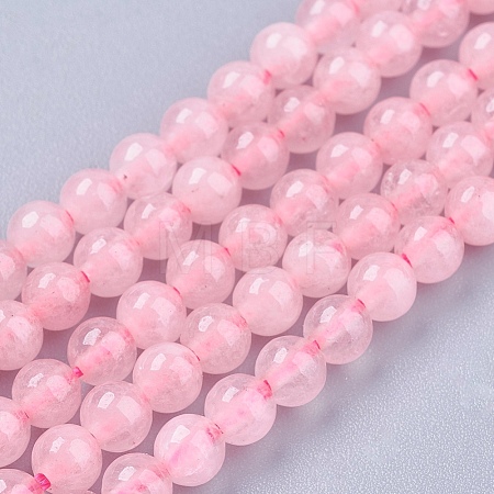 Natural Rose Quartz Bead Strands G-R193-13-4mm-1