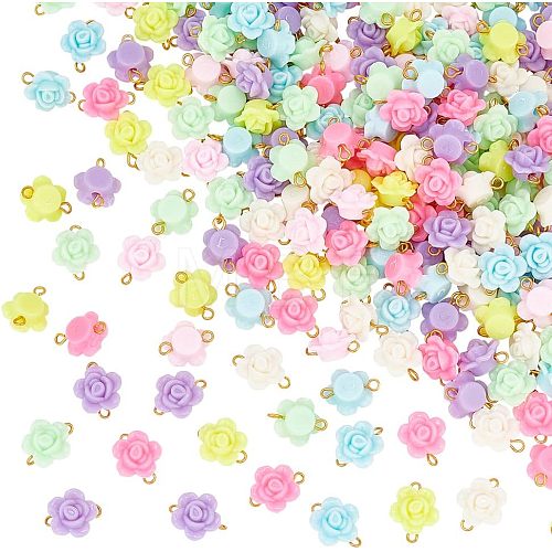 200Pcs Opaque Acrylic Beads Connector Charms FIND-HY0001-30-1