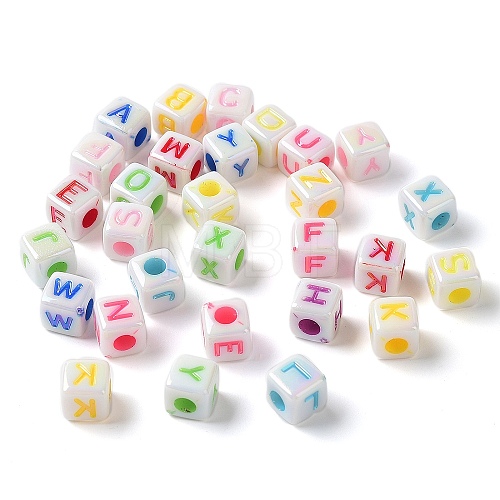 Opaque Acrylic Enamel Beads MACR-D082-06-1