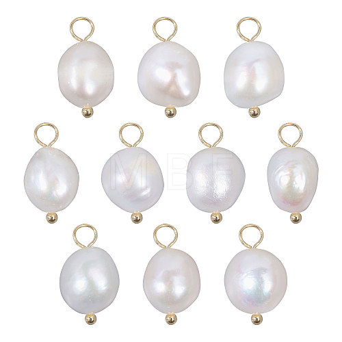 CHGCRAFT 10Pcs Natural Freshwater Pearl Pendants FIND-CA0009-02C-1