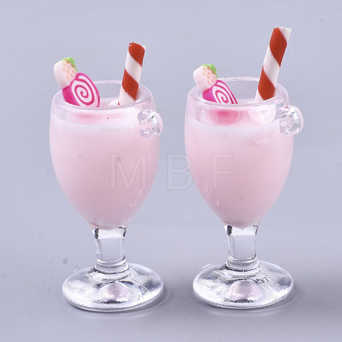 Imitation Juice Goblet Pendants(Straw Shape Color Random Delivery) CRES-S359-17D-1