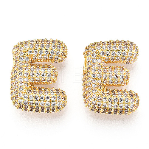 Brass Micro Pave Cubic Zirconia Pendants KK-N254-06G-E-1