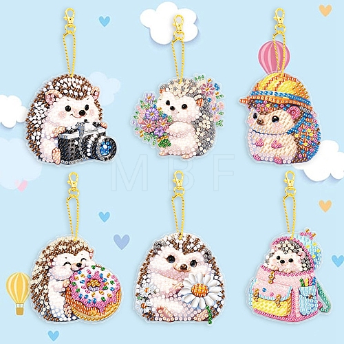 DIY Diamond Painting Hedgehog Pendant Decoration Kits PW-WGB7552-01-1