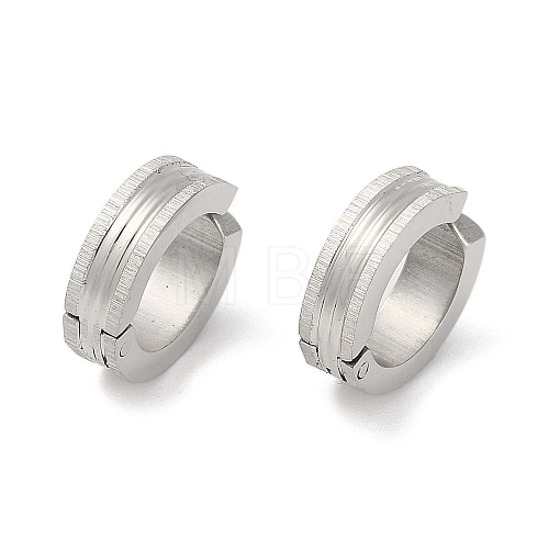 Non-Tarnish Frosted 304 Stainless Steel Non Piercing Earrings EJEW-M001-07A-P-1