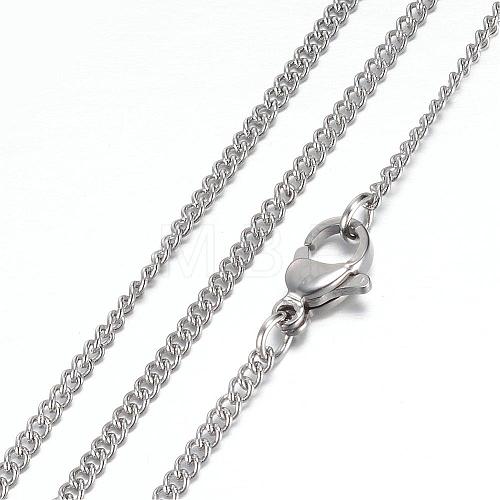 304 Stainless Steel Curb Chain Necklaces STAS-G083-25P-1