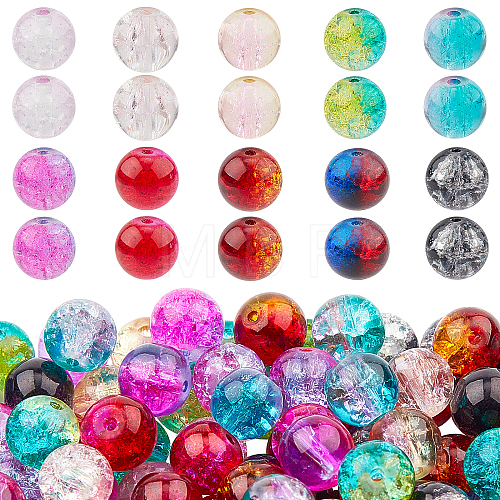 Transparent Crackle Glass Beads CCG-PH0003-09A-1