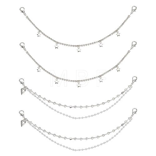 4Pcs 2 Styles Alloy Shoe Decoration Chain AJEW-FG0003-81A-1