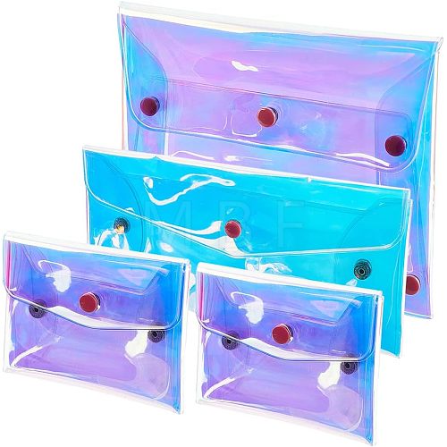 Olycraft 4Pcs 3 Style Laser Iridescent PVC Wallets AJEW-OC0003-48-1