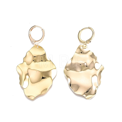 Brass Twist Oval Dangle Leverback Earrings for Women EJEW-N012-56-1