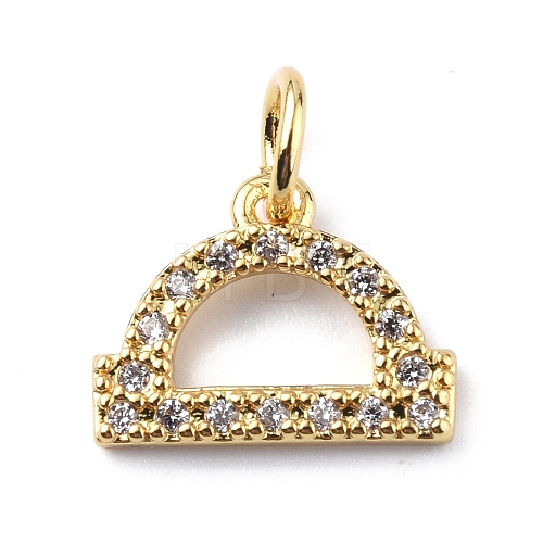 Brass Micro Pave Cubic Zirconia Charms ZIRC-F131-16G-09-1