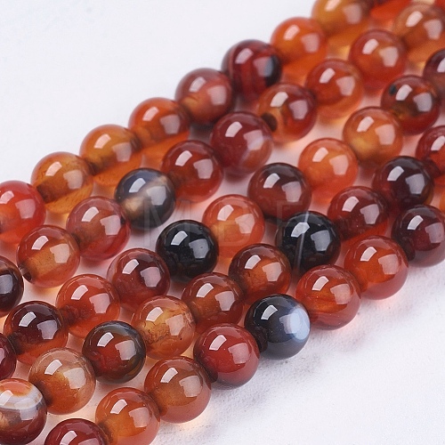 Natural Agate Bead Strands G-R173-4mm-05-1