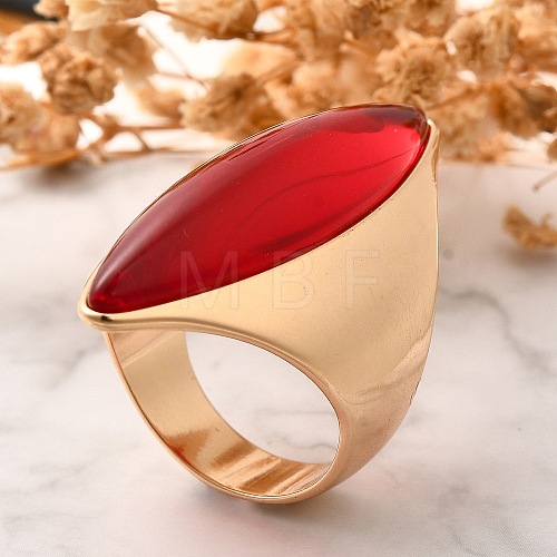 Resin Horse Eye Finger Rings RJEW-R006-01G-01-1