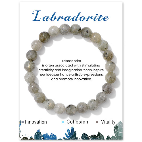 Natural Labradorite Beaded Stretch Bracelets PW-WG7FE75-09-1