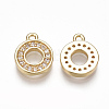 Brass Cubic Zirconia Charms KK-S348-330O-2