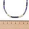 Boho Natural Cultured Freshwater Pearl & Round Seed Beaded Braided Necklaces for Women NJEW-JN06187-03-4