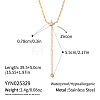 304 Stainless Steel Pave Clear Cubic Zirconia Flower Tassel Y Necklaces for Women ZN1506-7