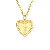 Golden Tone Brass Cable Chain Letter Heart Pendant Necklaces for Women PW-WG67FD6-25-1