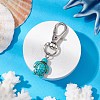 Sea Turtle Synthetic Howlite Pendant Decorations HJEW-JM02382-2