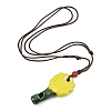 Adjustable Sunflower Porcelain Whistle Pendant Waxed Cord Necklaces for Women LS-FB-CBA68CE-01B-4