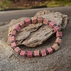 Cube Natural Red Line Jasper & Synthetic Non-magnetic Hematite Beads Stretch Bracelets for Women Men PF6426-16-1