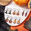 Halloween Alloy Enamel Dangle Earrings EJEW-JE06063-2