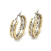 PVD Vacuum Plating 201 Stainless Steel Two Tone Twist Hoop Earrings for Women EJEW-F345-22GP-1