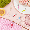 30Pcs 6 Colors Heart Glass Locking Stitch Markers HJEW-SC00093-3