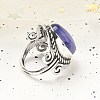 Natural Banded Agate Adjustable Rings RJEW-I108-01AS-16-3