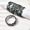 Natural Abalone Paua Shell Stretch Beaded Stretch Bracelets for Women BJEW-A151-01-1
