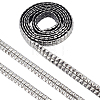 2 Yards 201 Stainless Steel Square Rivet Studed Cord DIY-GF0013-61A-1
