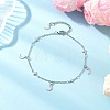304 Stainless Steel Cross Link Chain Anklets AJEW-AN00739-02-1