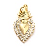 Rack Plating Brass Micro Pave Cubic Zirconia Pendants KK-K270-22G-1