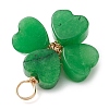 Dyed Natural Malaysia Jade Clover Pendants X-PALLOY-JF03180-05-4