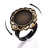 Adjustable Rhombus Alloy & Iron Bezel Cup Ring Base with Rotatable Tray MAK-T012-02AB-4