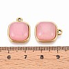 Natural Rose Quartz Square Pendants STAS-N109-211C-G-3