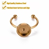 201 Stainless Steel Cuff Ring Findings STAS-S080-042C-G-2