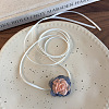Adjustable Handmade Cloth Flower Satin Ribbon Choker Necklaces for Women WGDD09F-04-1