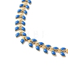 Enamel Ear of Wheat Link Chain Necklace NJEW-P220-02G-06-2