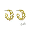 Alloy Curb Chains Shape Stud Earrings EJEW-WH0026-26G-1