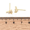 Brass Micro Pave Clear Cubic Zirconia Stud Earrings EJEW-C186-19G-01-5