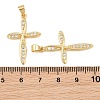 Brass Micro Pave Clear Cubic Zirconia Pendants CU-CBADC6C-01G-3